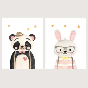  پوستر الفاپ مدل کودک طرح Happy Animals کد 146_02 بسته 2 عددی