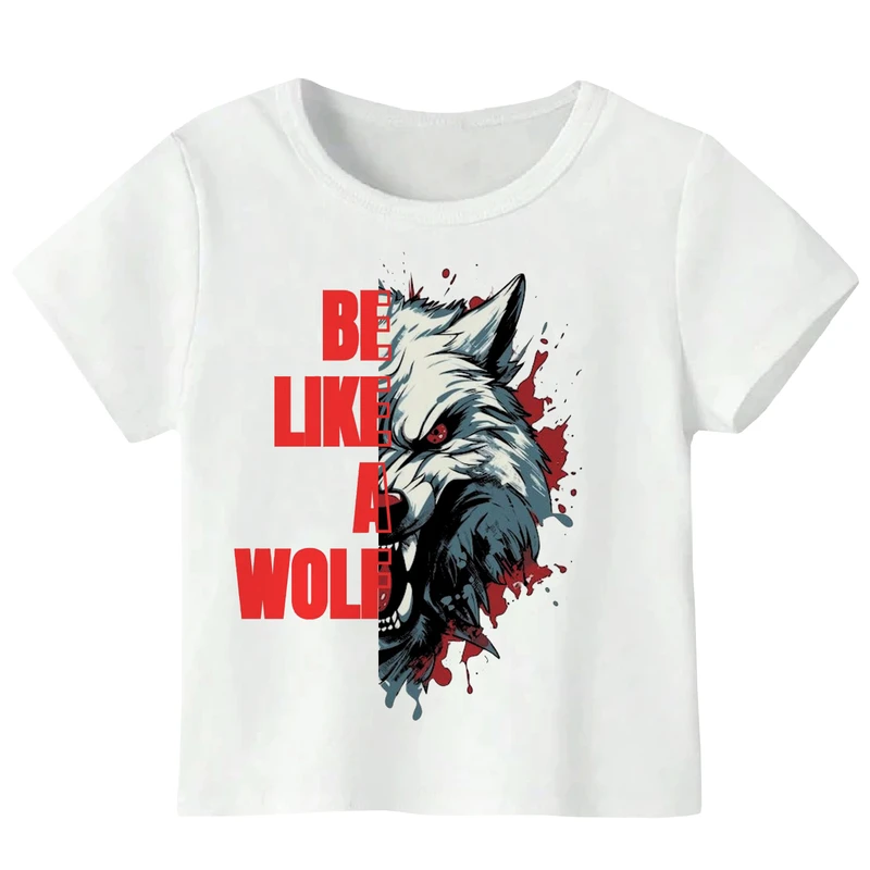 تی شرت آستین کوتاه پسرانه مدل گرگ WS117