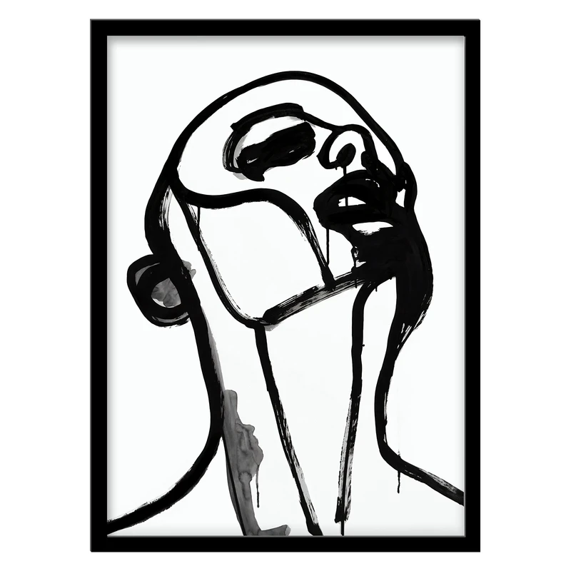 تابلو فورنیمو مدل پرتره ابسترکت لاین آرت و مینیمال کد 10135B