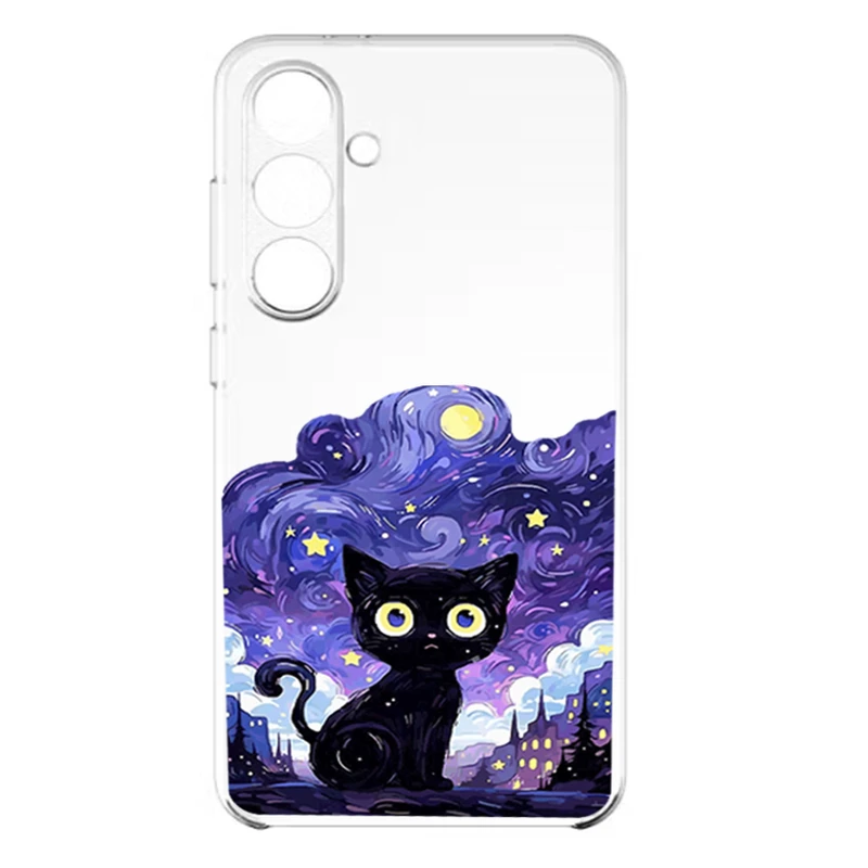 کاور طرح Purple Cat  مناسب برای گوشی موبایل سامسونگ Galaxy S24 FE 