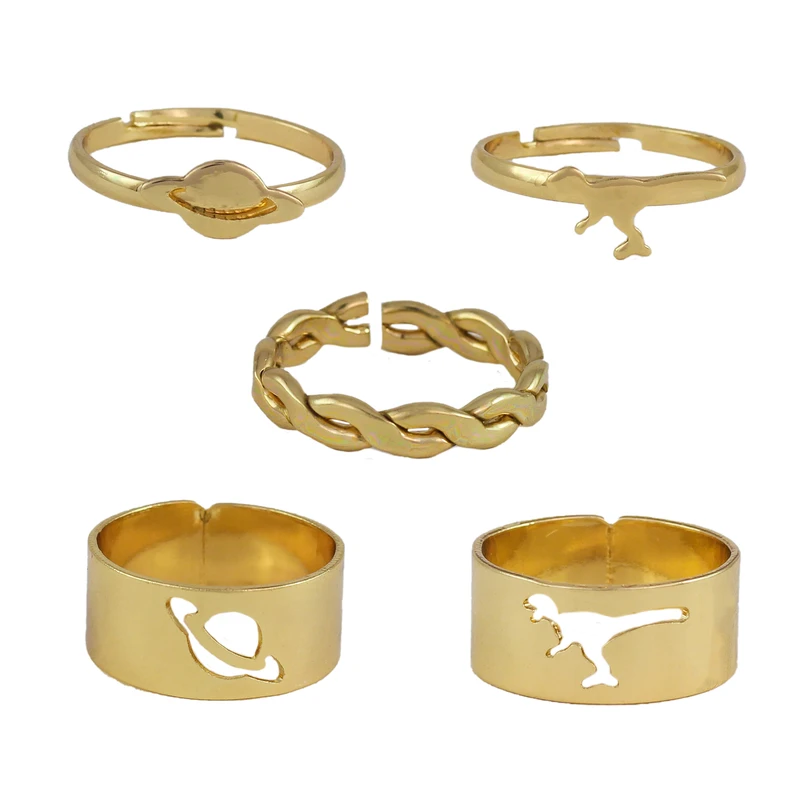 انگشتر زنانه مدل کهکشانی کد ZE558 بسته 5 عددی