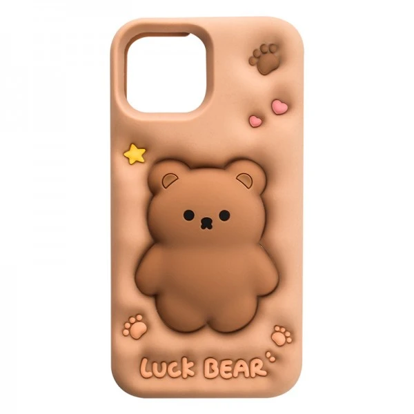کاور طرح LUCK BEAR خرس بیسکویتی مناسب برای گوشی موبایل اپل IPHONE 13/14/15