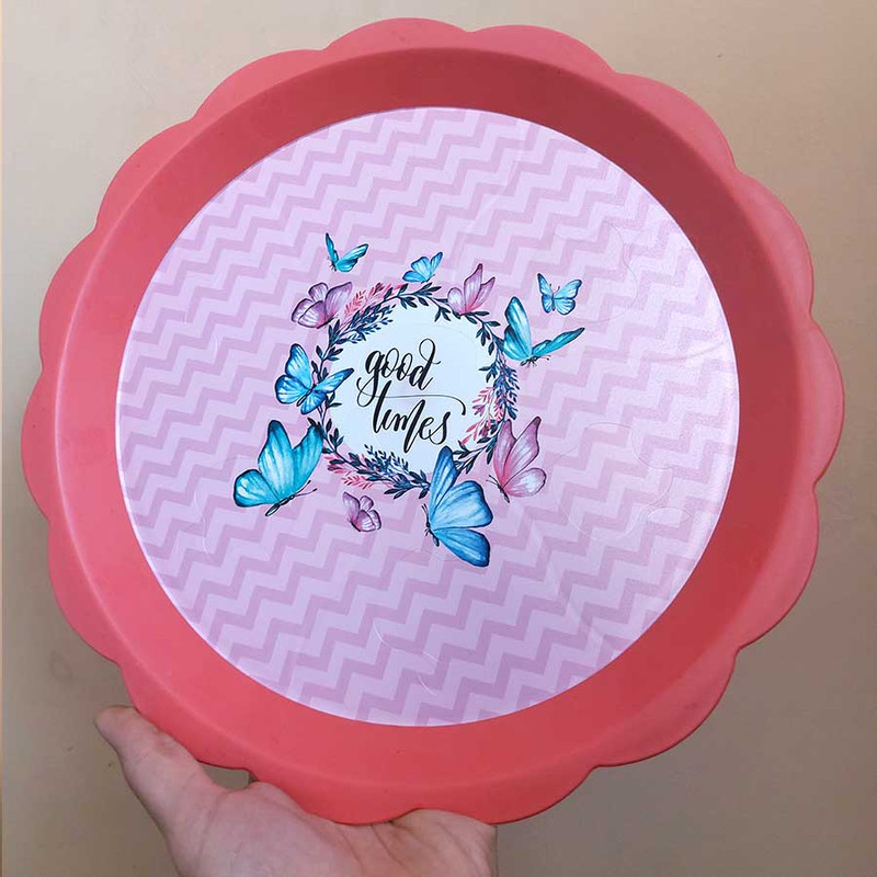 سینی مدل دایره طرح پروانه