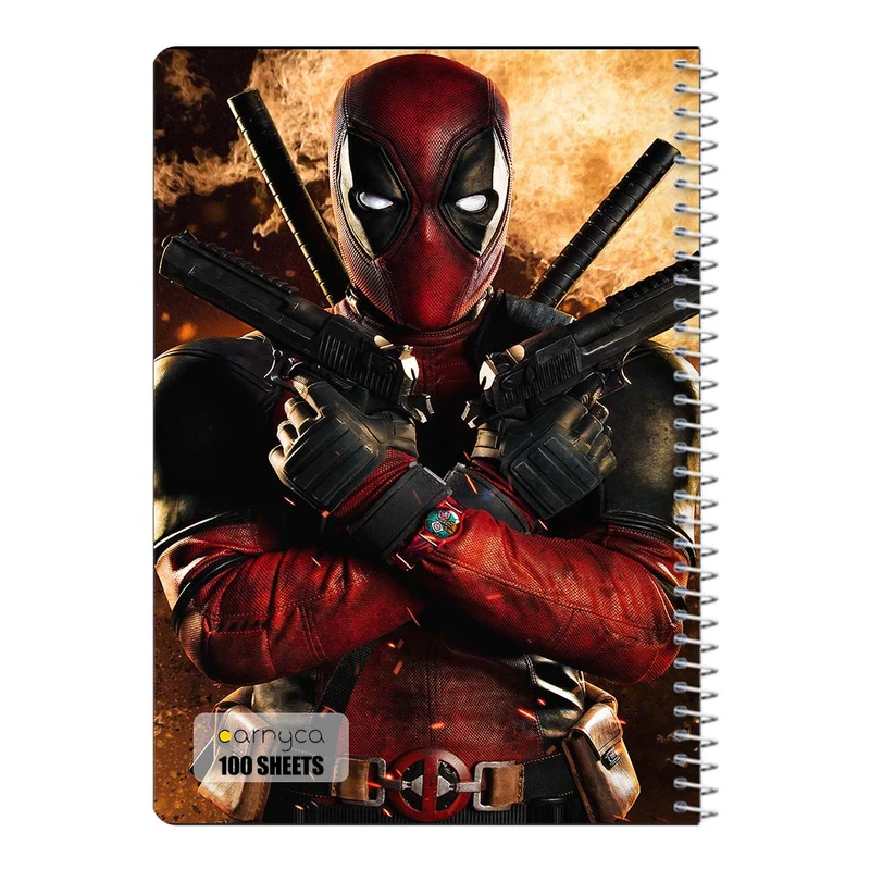 دفتر شطرنجی 100 برگ سیمی کارنیکا طرح ددپول Deadpool کد 17368
