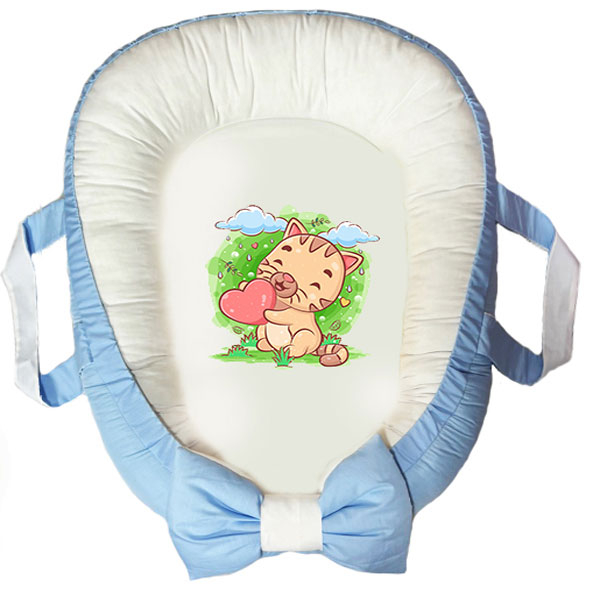 سرویس خواب سه تکه نوزاد ناریکو مدل گارد محافظ دار طرح گربه کد 0515