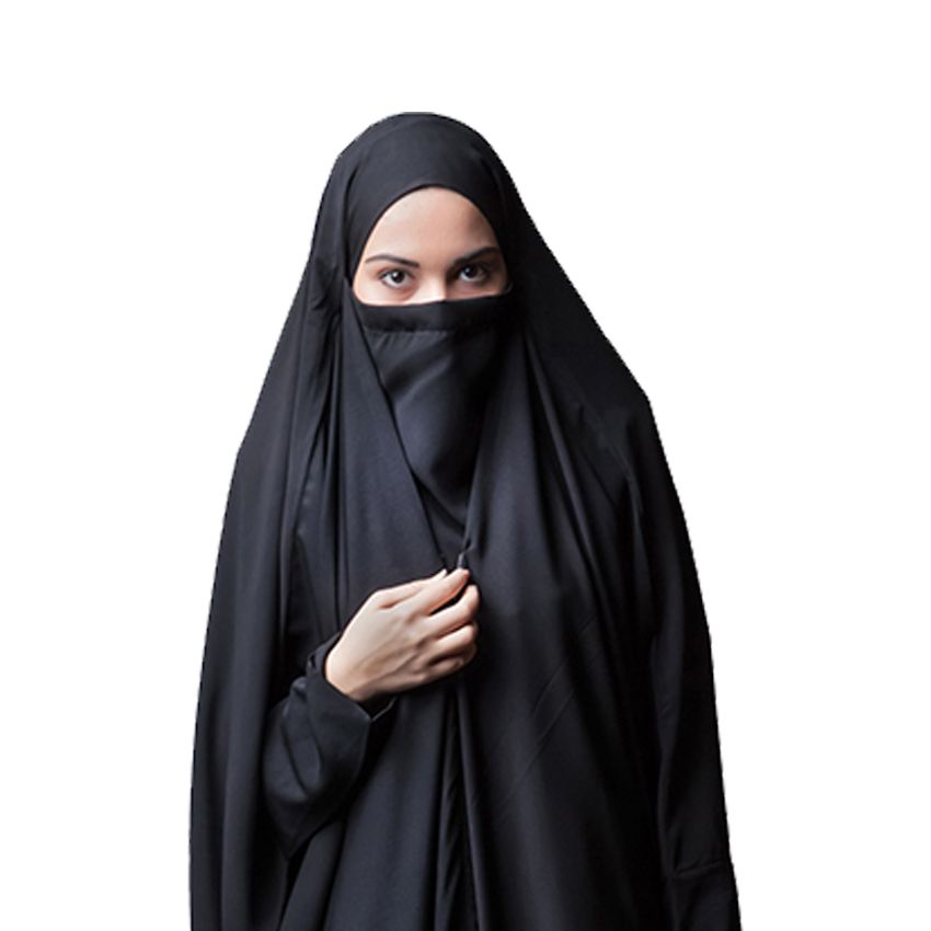 چادر صدفی حجاب فاطمی مدل لبنانی حریر الاسود کره کد Har 9901 -  - 2