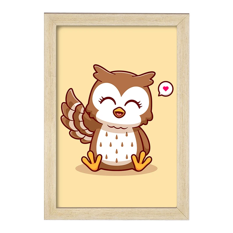 تابلو خندالو مدل حیوانات بامزه جغد کد 29686