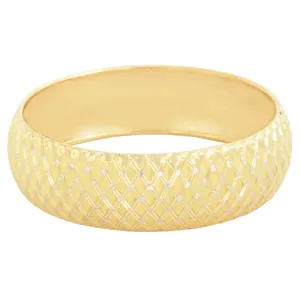 تخفیف النگو طلا 18 عیار زنانه رضا گلد مدل تک پوش طرح لوزی سایز 2