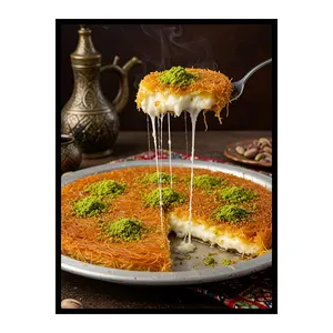 تابلو نوری بکلیت طرح کافه و کافی شاپ کیک و شیرینی سنتی باقلوا مدل B-bu7602 فریم مشکی