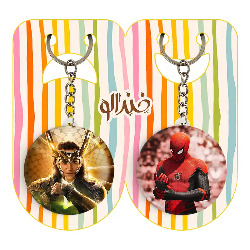 جاکلیدی خندالو مدل مرد عنکبوتی و لوکی مارول Marvel کد 1938419379 مجموعه 2 عددی