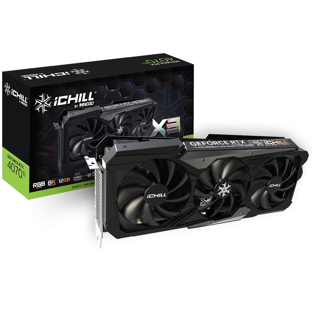 کارت گرافیک اینو تیری دی مدل INNO3D GeForce RTX 4070Ti ICHILL X3