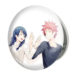 آینه جیبی خندالو طرح سوما و مگومی انیمه جنگ غذاها Food Wars مدل تاشو کد 16984 