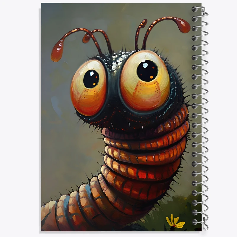 دفتر ژورنال نویسی 50 برگ خندالو مدل نقطه ای طرح کرم بامزه کد F6535