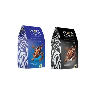 خرما شکلاتی تلخ و ساده با مغز بادام دلوکا - ۲۵۰ گرم بسته 2 عددی