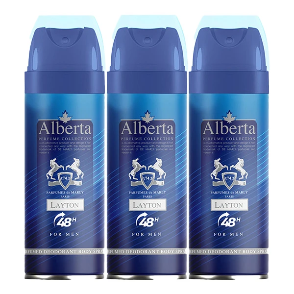 اسپری بدن مردانه آلبرتا مدل لیتون حجم 200 میلی لیتر مجموعه 3 عددی