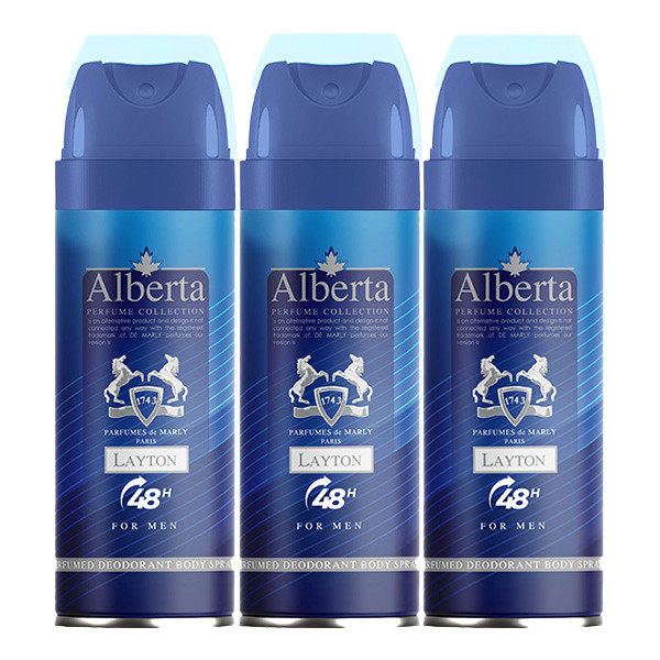 اسپری بدن مردانه آلبرتا مدل لیتون حجم 200 میلی لیتر مجموعه 3 عددی