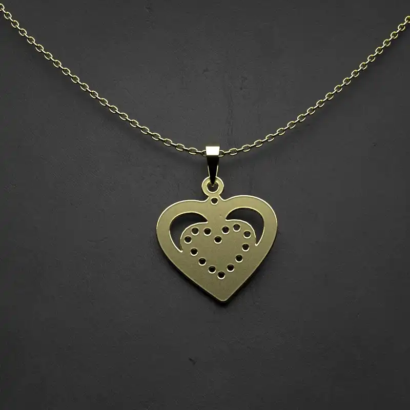 گردنبند طلا 18 عیار زنانه مدوپد مدل لوزی اسلیمی کد CA10258