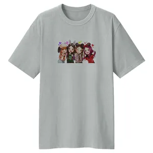 تی شرت لانگ آستین کوتاه زنانه مدل بلک پینک کد LL193 رنگ طوسی