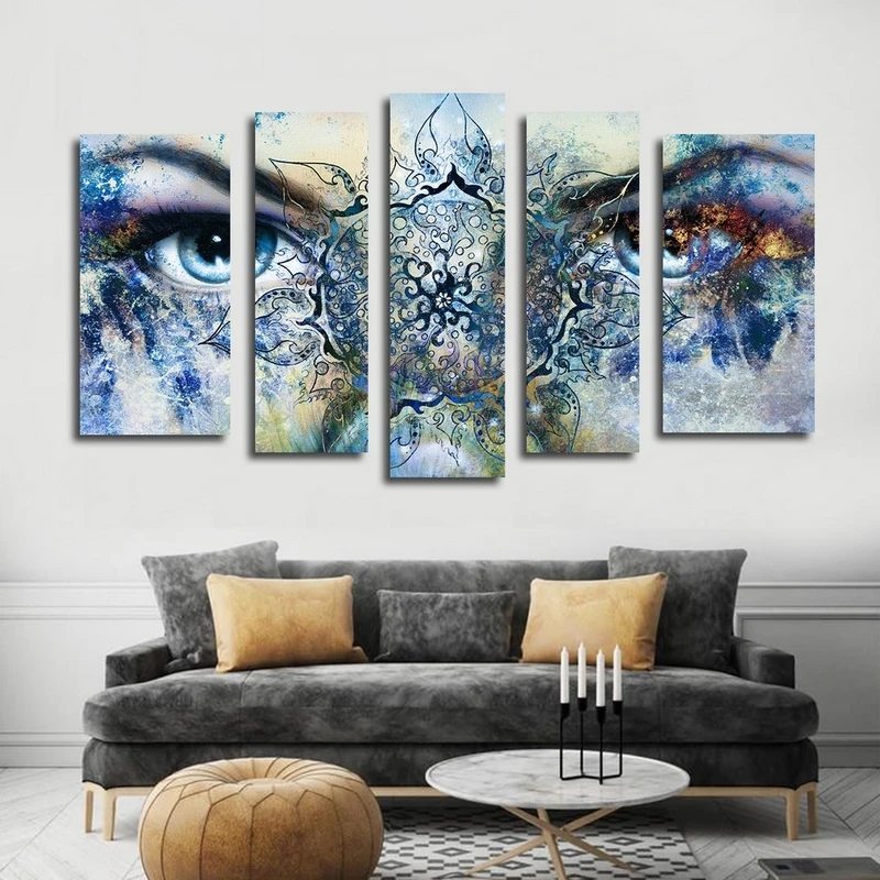 تابلو شاسی بکلیت طرح سنتی و چشم آبی مدل SH-2565 مجموعه 5 عددی