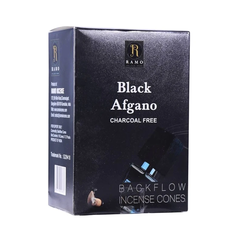 عود رامو مدل آبشاری طرح Black Afgano رایحه ادکلنی کد ۰۱