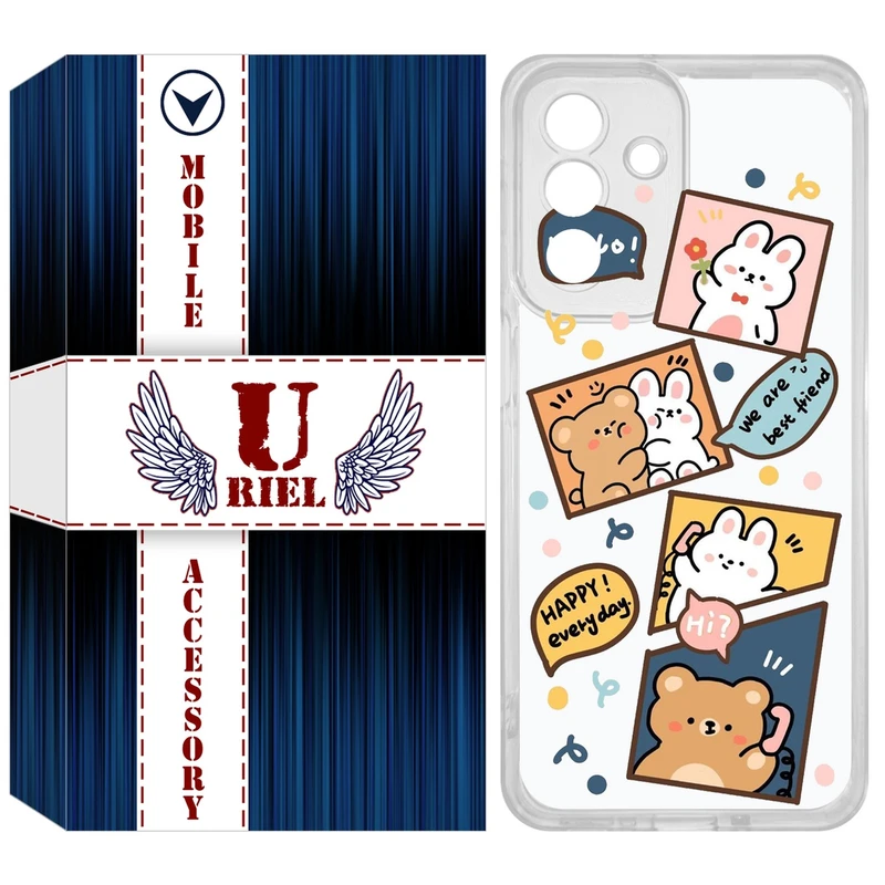 کاور یوریل مدل Clear کد 19 طرح خرگوش و خرس مناسب برای گوشی موبایل سامسونگ Galaxy A56