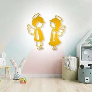 استیکر چوبی کودک طرح کودکان فرشته طلایی کد WL08