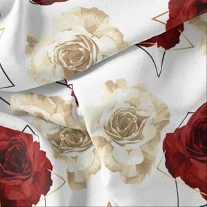 پارچه لباس مدل کرپ حریر طرح گلدار کد 9030A