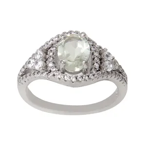 انگشتر نقره زنانه مدل آبکاری رادیوم کد AWR_837