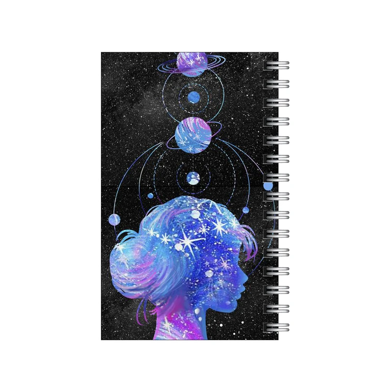 دفترچه یادداشت مدل to do list طرح دختر و منظومه شمسی کد 0438816