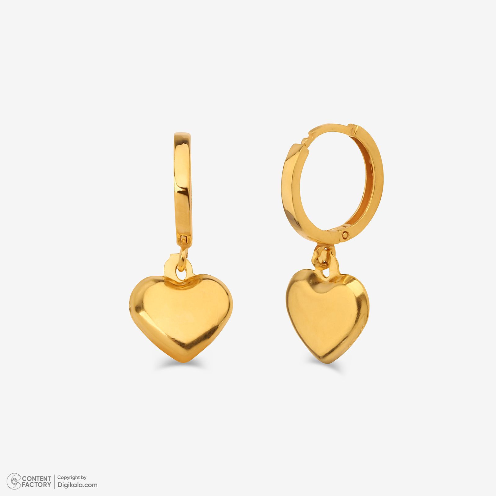گوشواره حلقه‌ای طلا کم اجرت  18 عیار زنانه نگین مدل 117 -  - 7