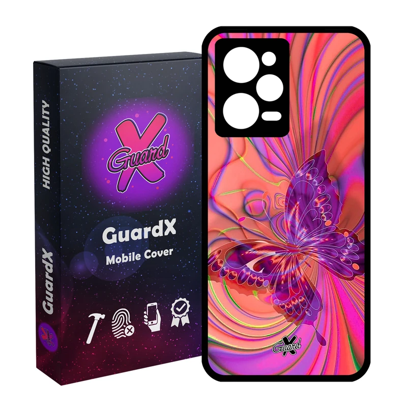 کاور گارد ایکس طرح پروانه مدل Glass10280 مناسب برای گوشی موبایل شیائومی Redmi Note 12 Pro 5G/Poco X5 Pro 5G/Note 12 Pro Pro speed