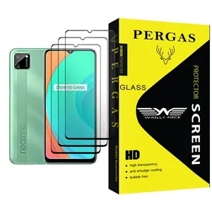 Waily Nice Pergas Glass MIX003 Screen Protector For Realme C11 Pack Of 3