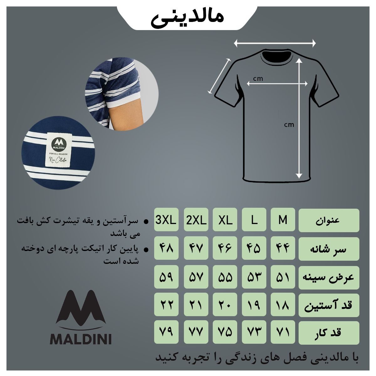 تی شرت آستین کوتاه مردانه مالدینی مدل t-439 -  - 5