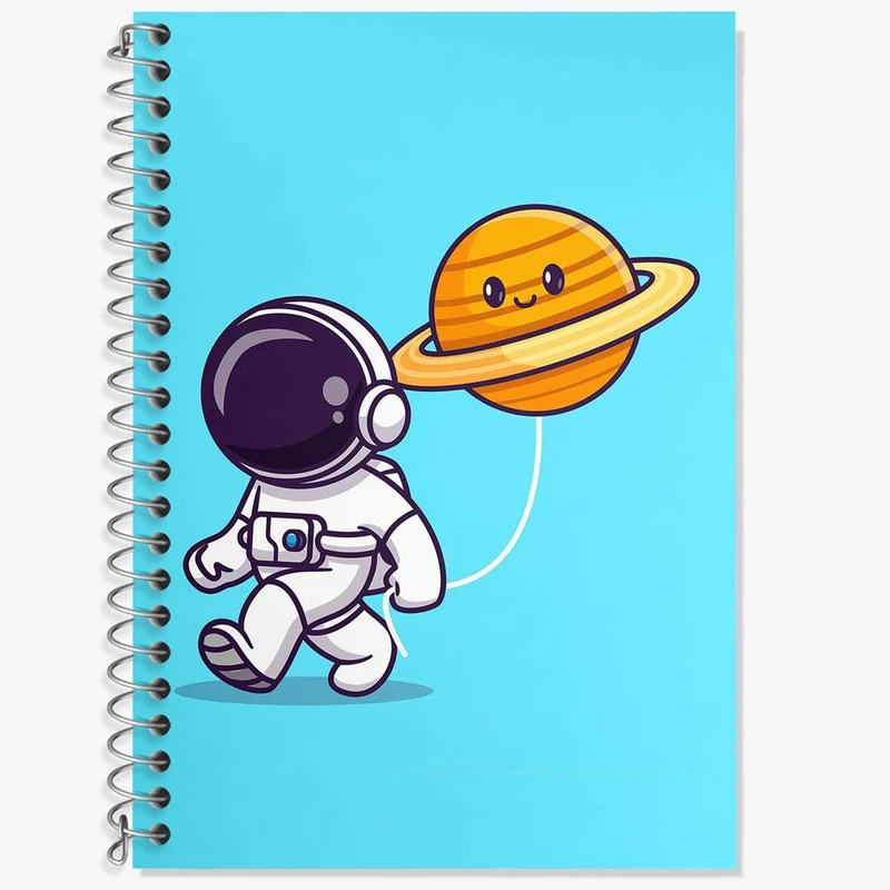 دفتر زبان 50 برگ خندالو مدل سه خط طرح فضانورد کد 25128