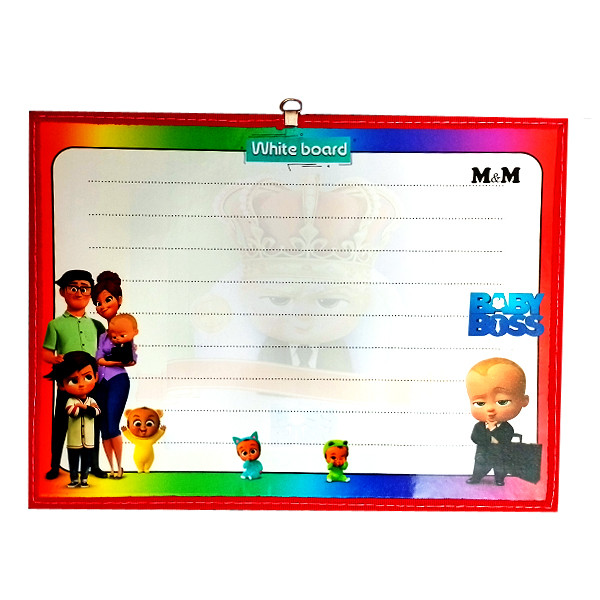 تخته وایت برد مدل دور دوخت طرح بچه رئیس سایز 44×33 سانتی متر