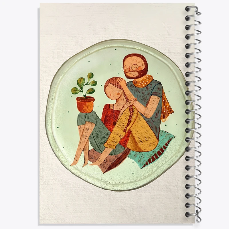 دفتر شطرنجی 50 برگ خندالو طرح عاشقانه کد F7418