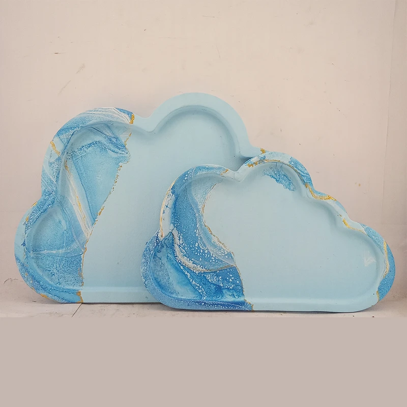 عکس شماره 4 : سینی بتنی طرح ابر مدل ماربل پتینه کد 2970 مجموعه 2 عددی