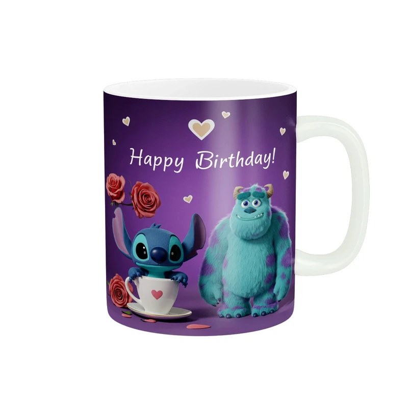 ماگ پاد آفرین طرح سالیوان و استیچ مدل تولد مبارک کد 2120