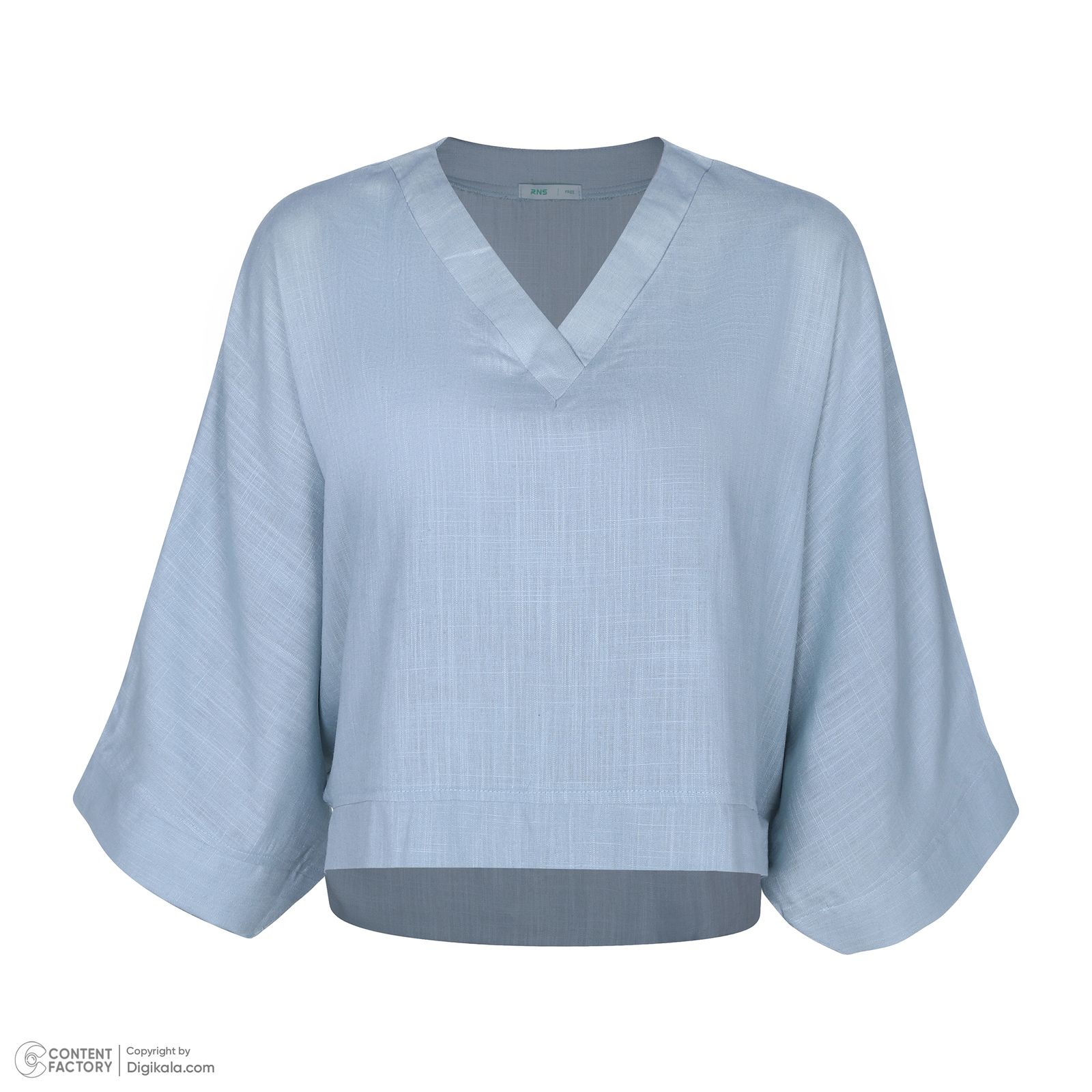 بلوز آستین سه ربع یقه هفت زنانه آر اِن اِس مدل 112723925400 رنگ فیروزهای -  - 2