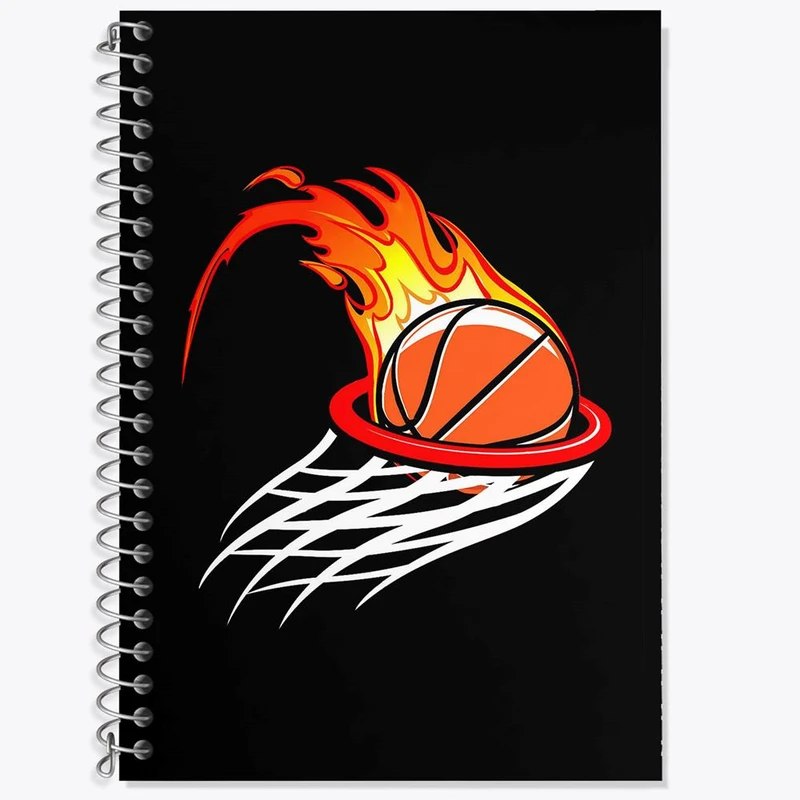 دفتر زبان 50 برگ خندالو مدل دو خط طرح بسکتبال Basketball کد 26459