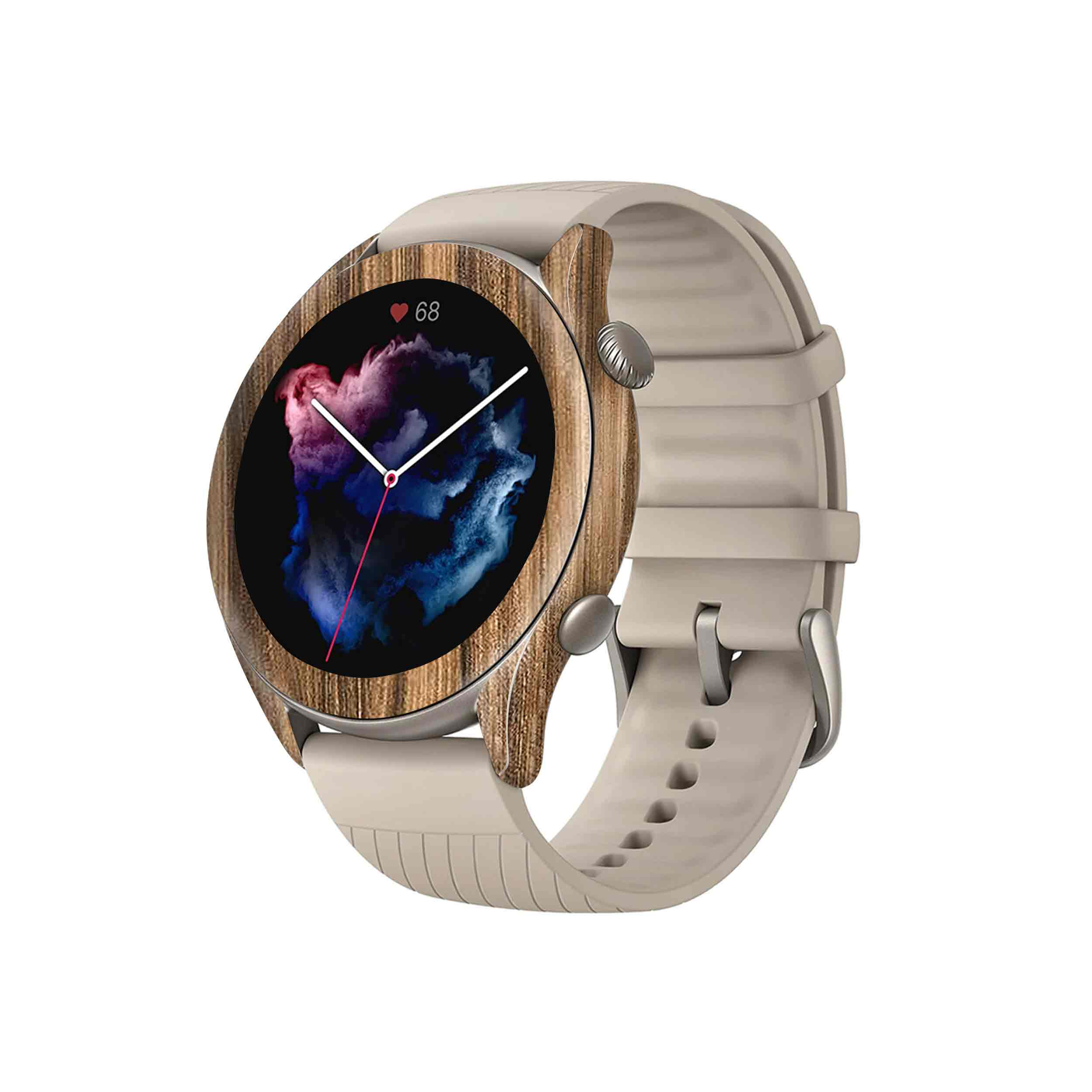 برچسب ماهوت طرح Light-Walnut-Wood مناسب برای ساعت هوشمند آمازفیت GTR 3