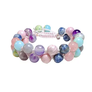 دستبند زنانه مدل طلوع ساحل سنگ صدف و عقیق