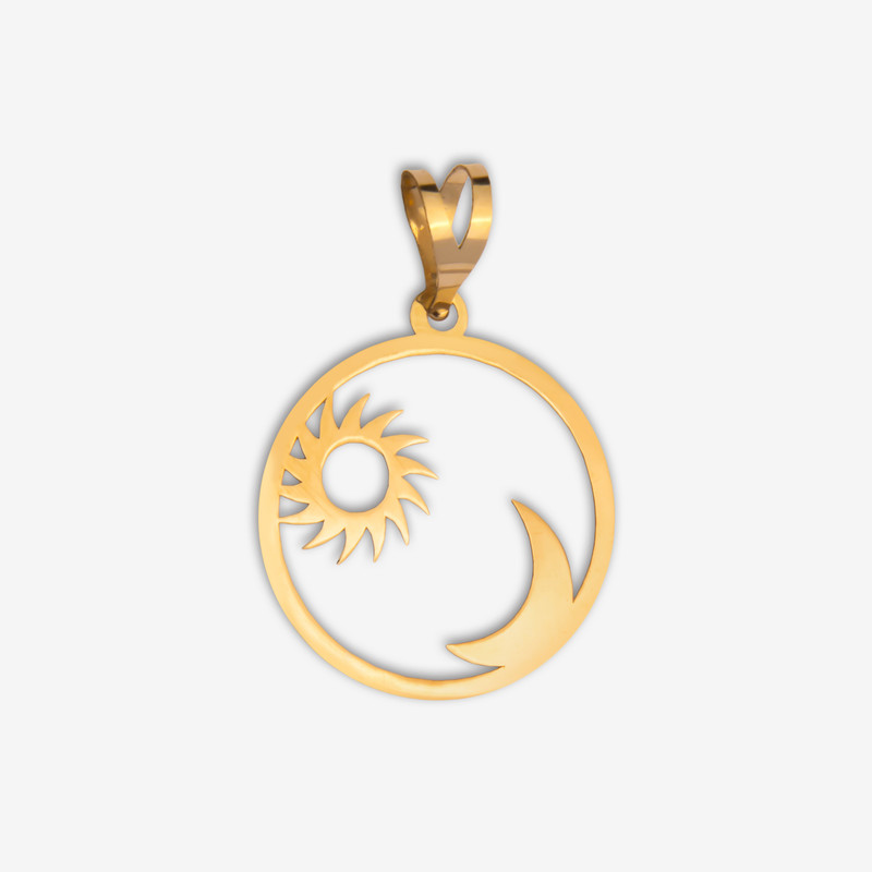 آویز گردنبند طلا 18 عیار زنانه مایا ماهک طرح ماه و خورشید کد MM2163