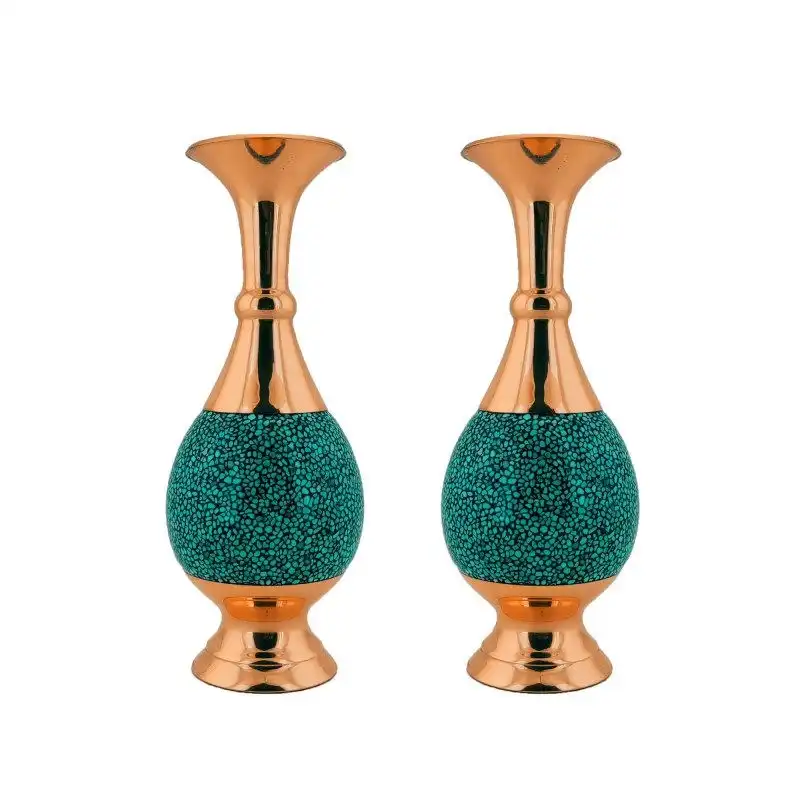 گلدان فیروزه کوبی مدل F013 کد 16 بسته 2 عددی