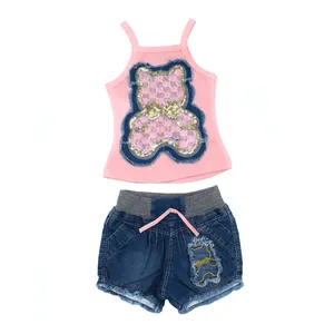 ست تاپ و شلوارک نوزادی مدل خرس کد 40105