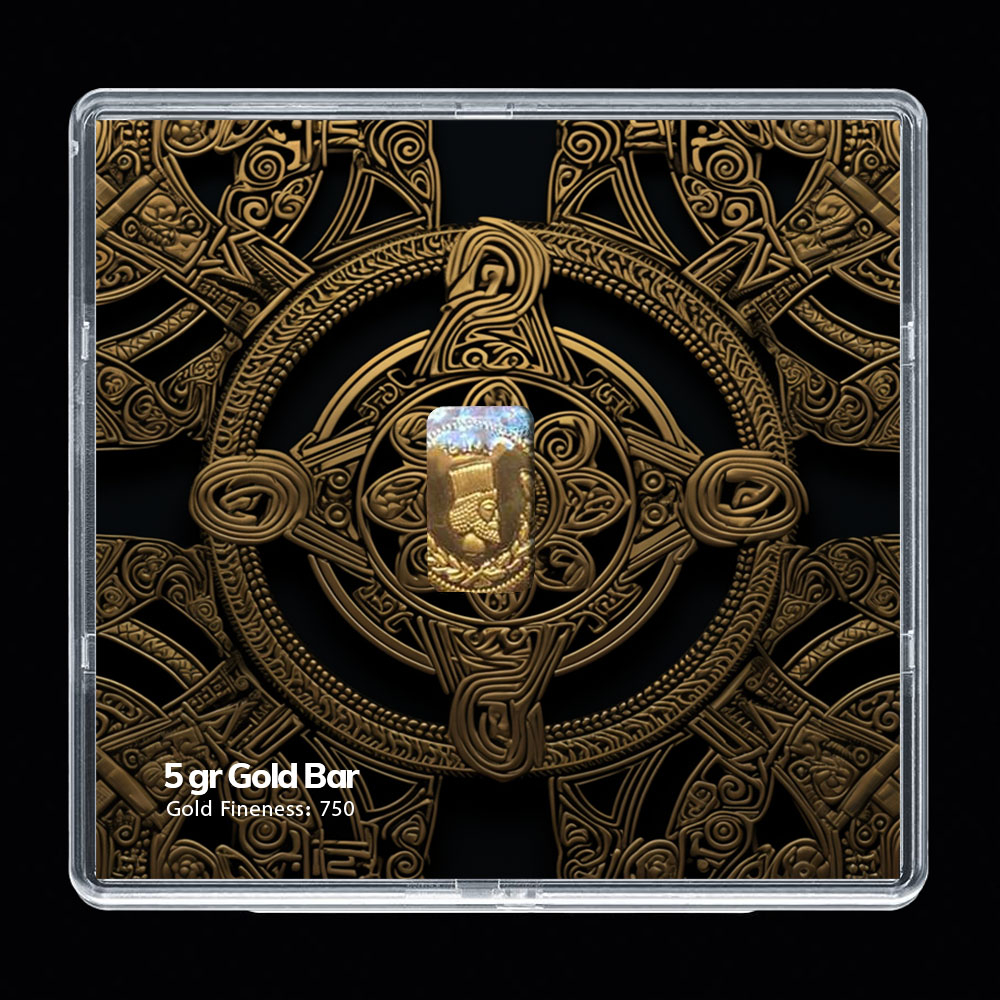 شمش طلا 18 عیار مدوپد مدل رومی کد SG-10162