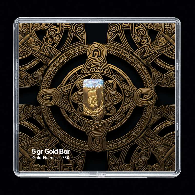 شمش طلا 18 عیار مدوپد مدل رومی کد SG-10162