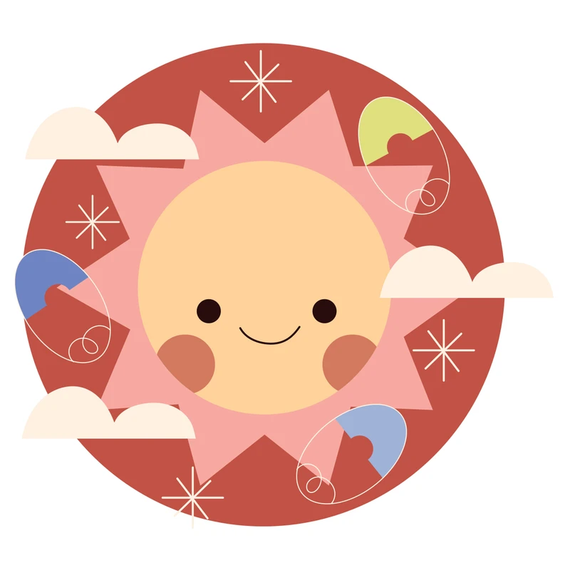 استیکر دیواری کودک مدل خورشید کد 1262