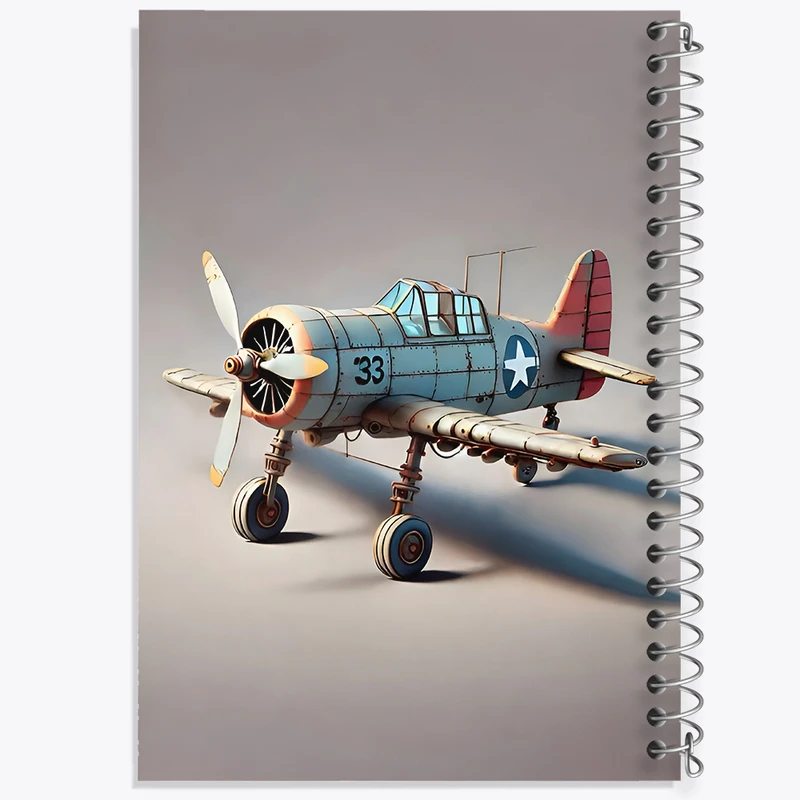 دفتر مشق 50 برگ خندالو طرح هواپیمای قدیمی کد F7933