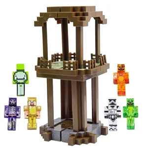 ساختنی 7 تکه ناب سل مدل برج ماینکرافت همراه با 6 عدد فیگور MINECRAFT003